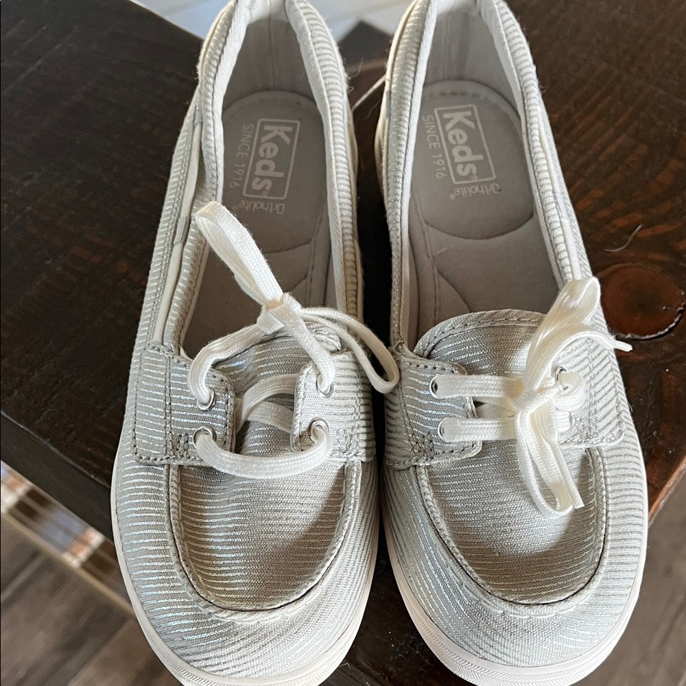 Keds Women’s Silver Striped Sneakers
